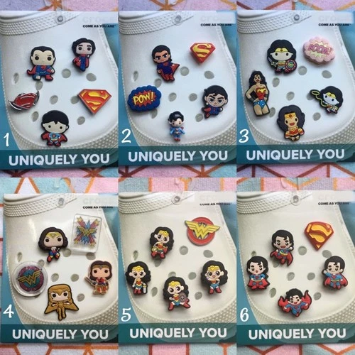 Crocs Handmade jibbitz 5pc Superman Wonder Woman Dc Comics  shoe charms set
