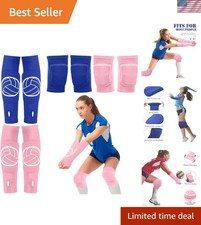 2 Set Volleyball Knee Pads and Volleyball Arm Sleeves with Protection Pad Com...