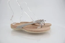 Vionic Bella Slide Sandal Orthotic Flip Flop Size 10 Silver Metallic Fabric