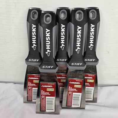 #ad 5 Pack Husky 2 in. Stiff Blade Putty Knife with Stainless Steel Blade $35.00