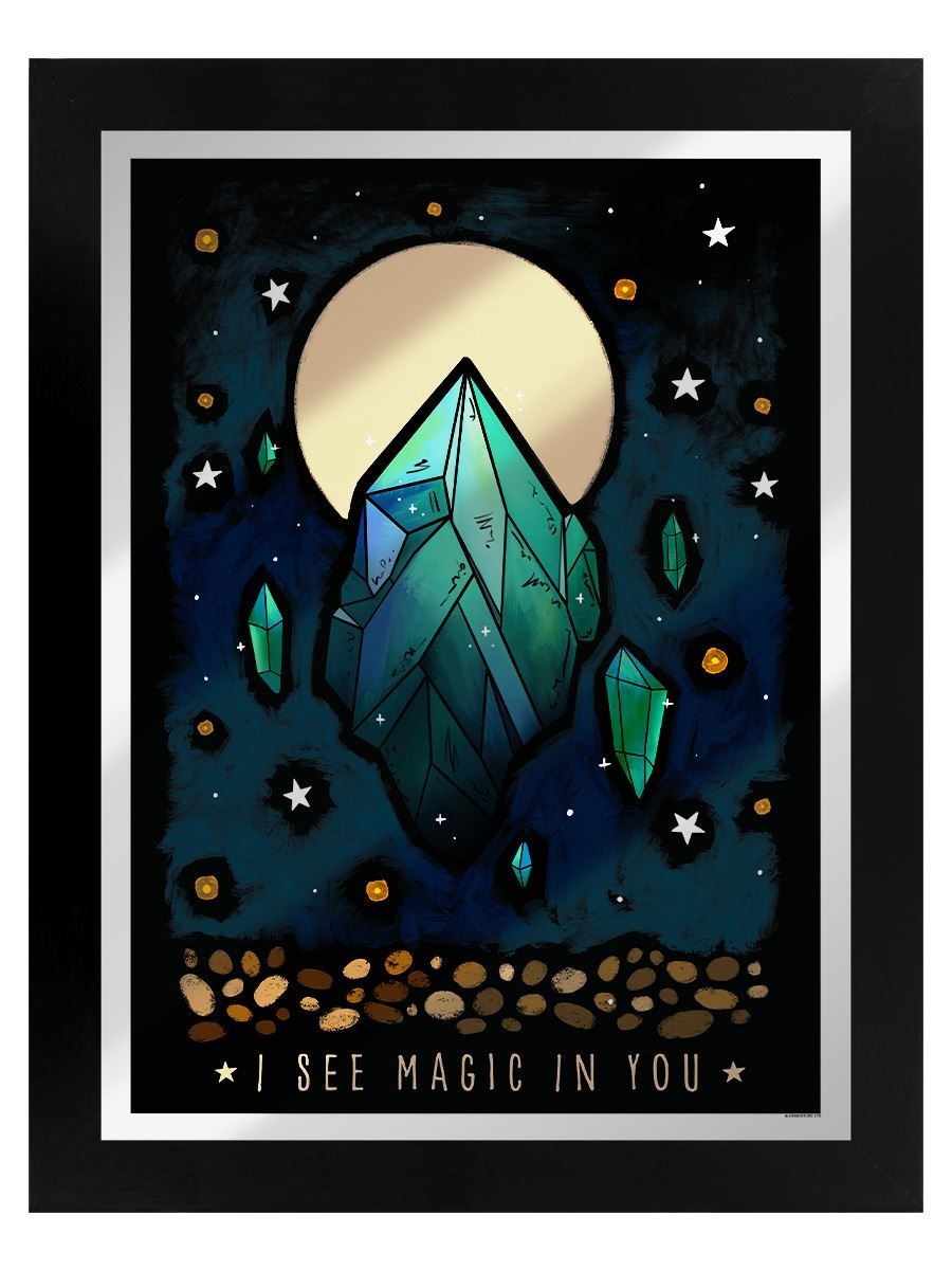 Mirrored Tin Sign Framed I See Magic In You 35x45cm