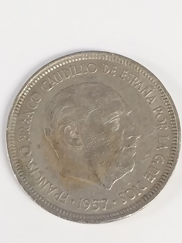 1957 (67) Spain 5 Pesetas - KM# 786