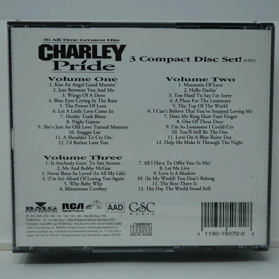 Charley Pride - 36 All-Time Greatest Hits 3CD Set 1993 Country RCA Foto 2 de 2