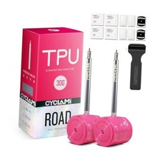 2/4-Pack TPU Inner Tube 700C, Ultralight 30g Road Bike 2-pack 65mm metal valve