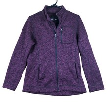 Andrew Marc Womens Jacket Purple Heathered Full Zip Tech Pocket Bodywarmer M