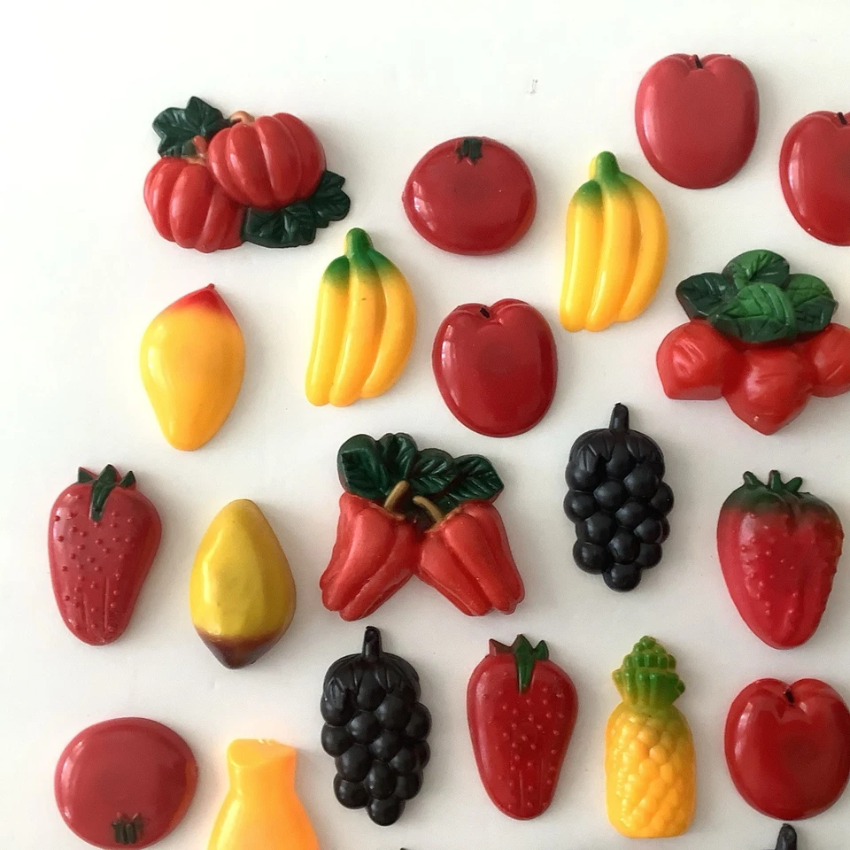 ОГРОМНЫЙ лот 57 ВИНТАЖНЫЕ ПЛАСТИКОВЫЕ ФРУКТЫ И ОВОЩИ ХОЛОДИЛЬНИК МАГНИТЫ 1970-х - Изображение 4 из 4