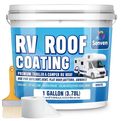 RV Roof Sealant RV Roof Coating RV Roof Sealant White 1 Gallon Waterproof Sol...