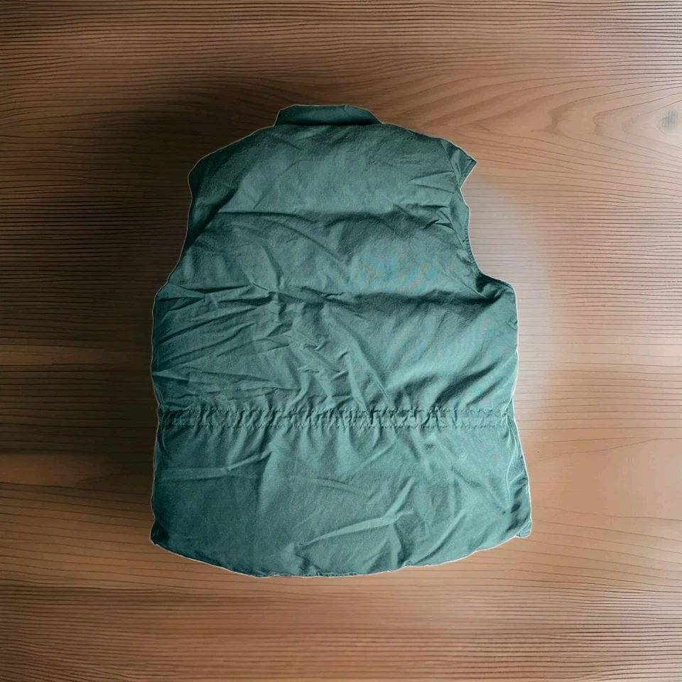 Vintage Orvis Puffer Vest Mens M Green Goose Down Snap Zip Vintage 80s Outdoors - Image 3 of 4