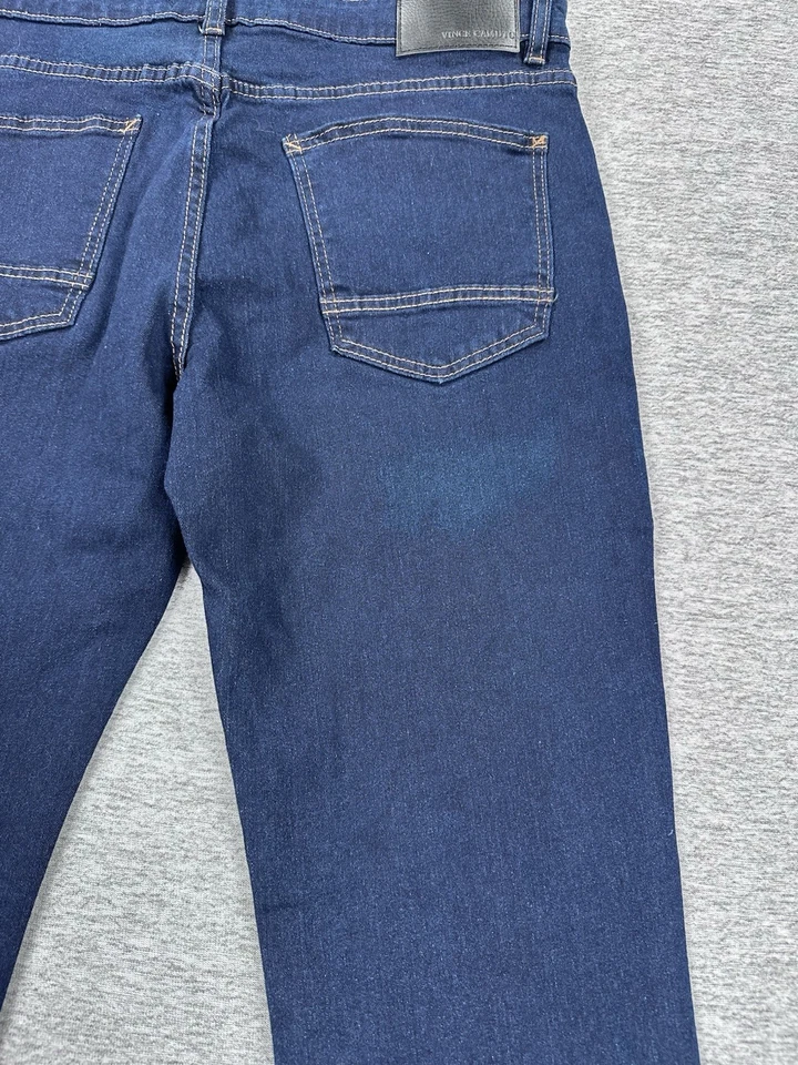 Pantalones de mezclilla Vince Camuto para hombre 34x30 azul ajustados rectos Braxton lavado oscuro Foto 4 de 4