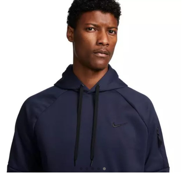 NEW Nike Men Therma Hooded Fitness Pullover, DQ4834-451 Obsidian/Black XLARGE