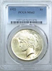 1922 Peace Silver Dollar PCGS MS62 Frosty Just Graded New Holder #T287Z