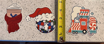 Dutch Bros App stickers Candy Cane Train, Santa Hat Globe, Sweater Freeze
