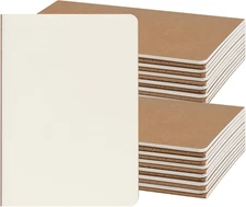 ZCZN 24 Pack A5 Kraft Notebooks Bulk, 8.15x5.5 Inches Blank Journaling Brown