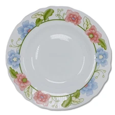 Harmonia Crivisa Spain Floral Porcelain Rimmed Soup Bowl Vintage c.1990s