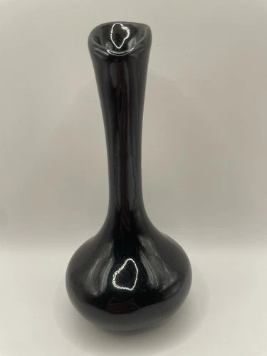 Signed Van Briggle Black Glazed Bud Vase