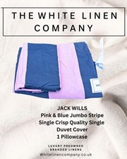 JACK WILLS - Pink & Navy Jumbo Stripe -  Duvet Cover- SINGLE- 100% Cotton