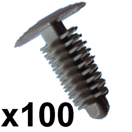 100 Grey Plastic Car Trim Clips 67mm hole 14mm Head eBay