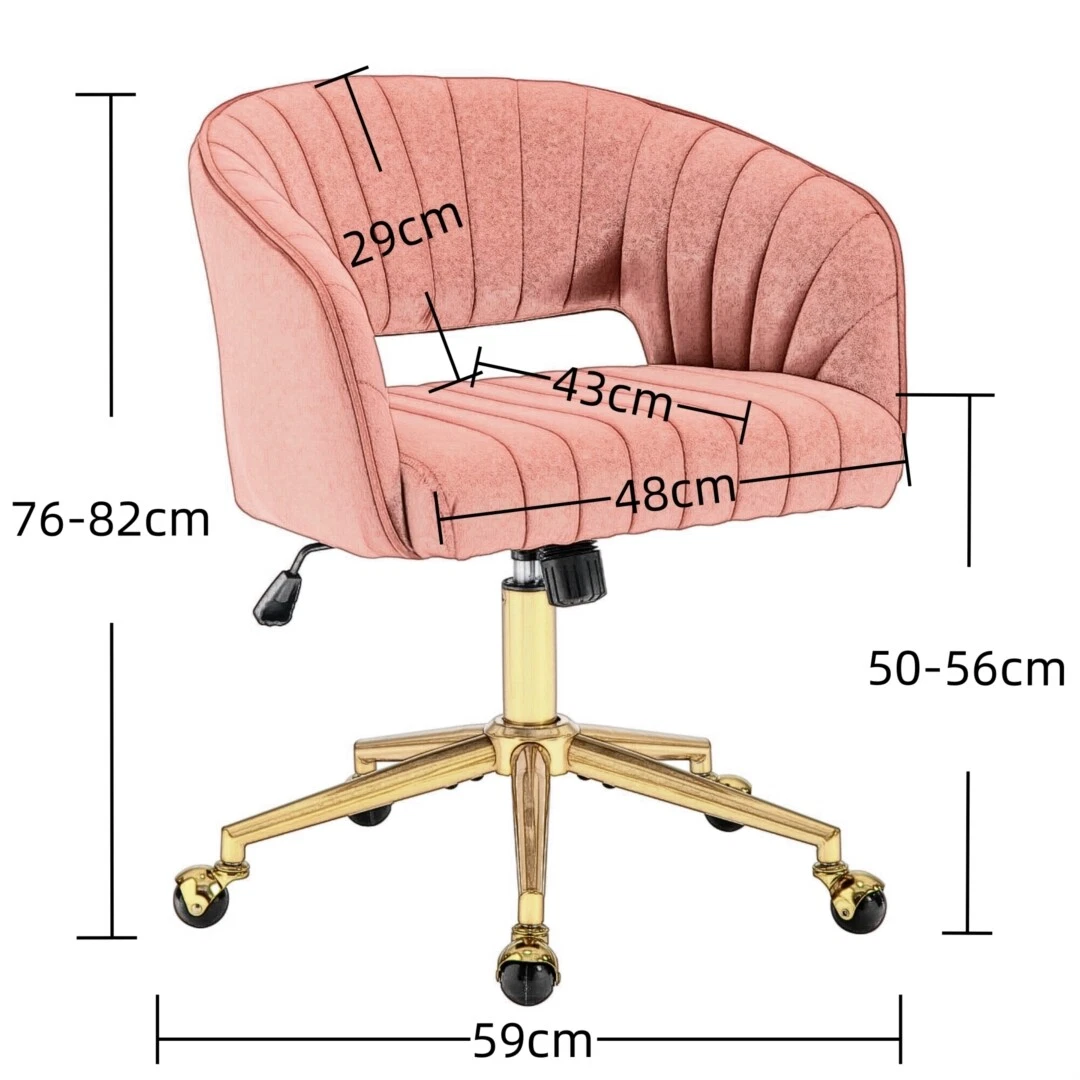 Rose velvet office chair outlet