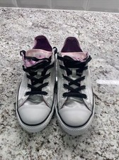 Converse All Star Chuck Taylor Silver Satin And Pink Junior Size 4