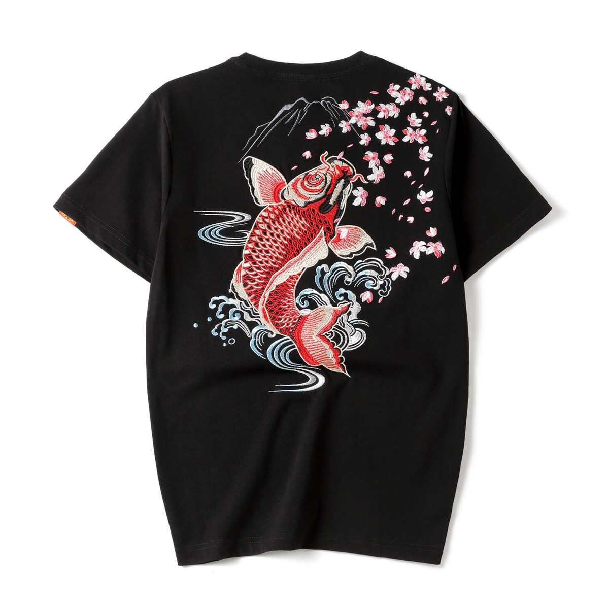 Niepce Japanese Streetwear T-Shirt for Men Fish Embroidery Tee