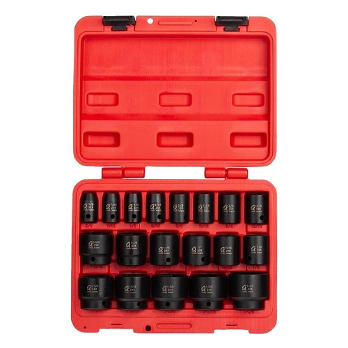 DURATECH 40 Pcs Standard Deep Mechanics Socket Set 3/8" Drive In Metric SAE - Foto 4