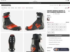 Stivali da skate nordici Rossignol Carbon Premium X-IUM nuovi con scatola EU43 UK9