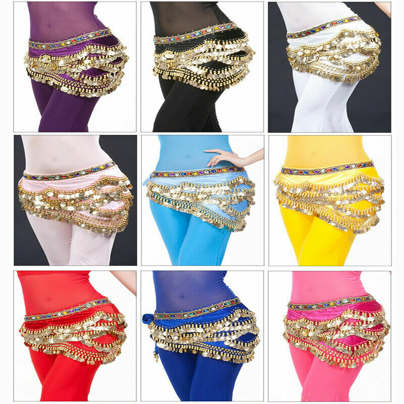 Cintura Danza Del Ventre Donna Con Monete D'Oro - Gonna Avvolgente Per Performance | Costume Orientale