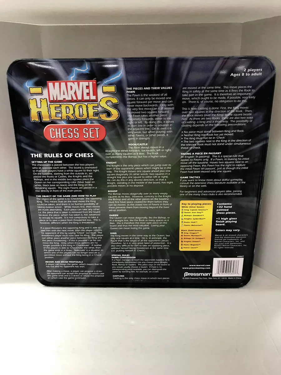 Marvel Heroes Chess Set Tin Box