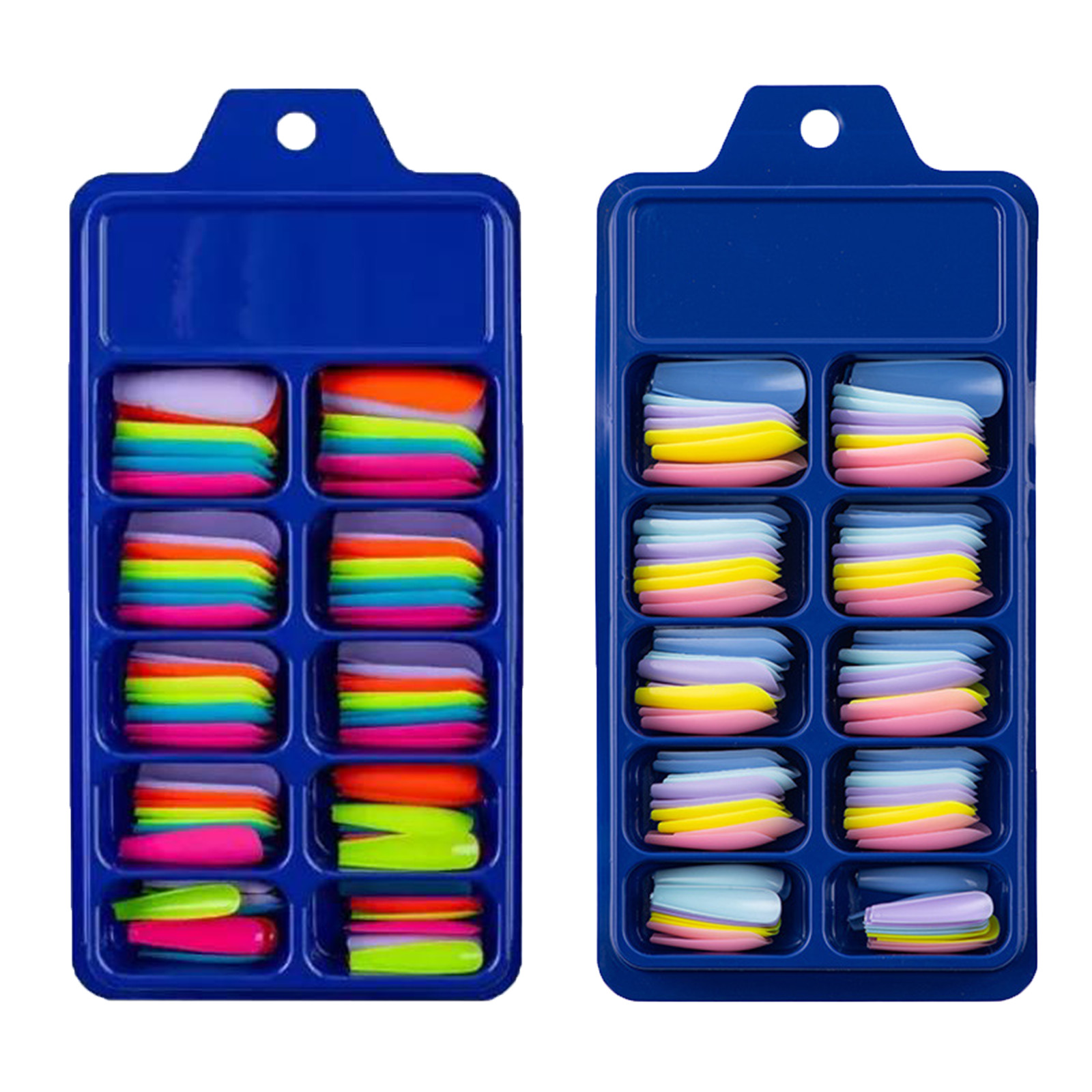 100 PIEZAS Uñas Falsas Usables Colores Diseños Prensa Larga Bailarina Ataúd Falso EE. UU.