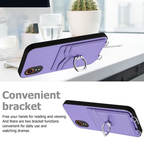 For Various Phone Card Pocket Leather Wallet Case Ring Holder Cover ShockProof - Zdjęcie 8 z 14