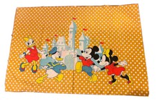 Vintage 70s Mickey Mouse WALT DISNEY Productions PILLOWCASE Pacific Gold Dot