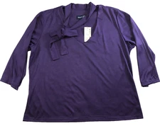 Venezia Jeans Lane Bryant Womens Top Sz 14/16 Tie-Front Collar 3/4 Sleeve NWT