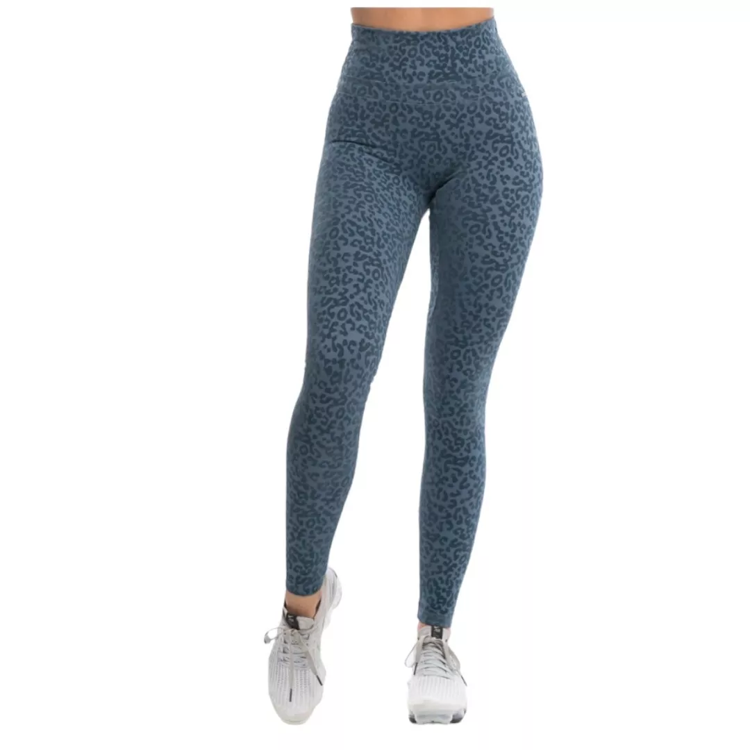 ECHT Leggings Blue Textured Leopard Womens Active Workout Sz XS