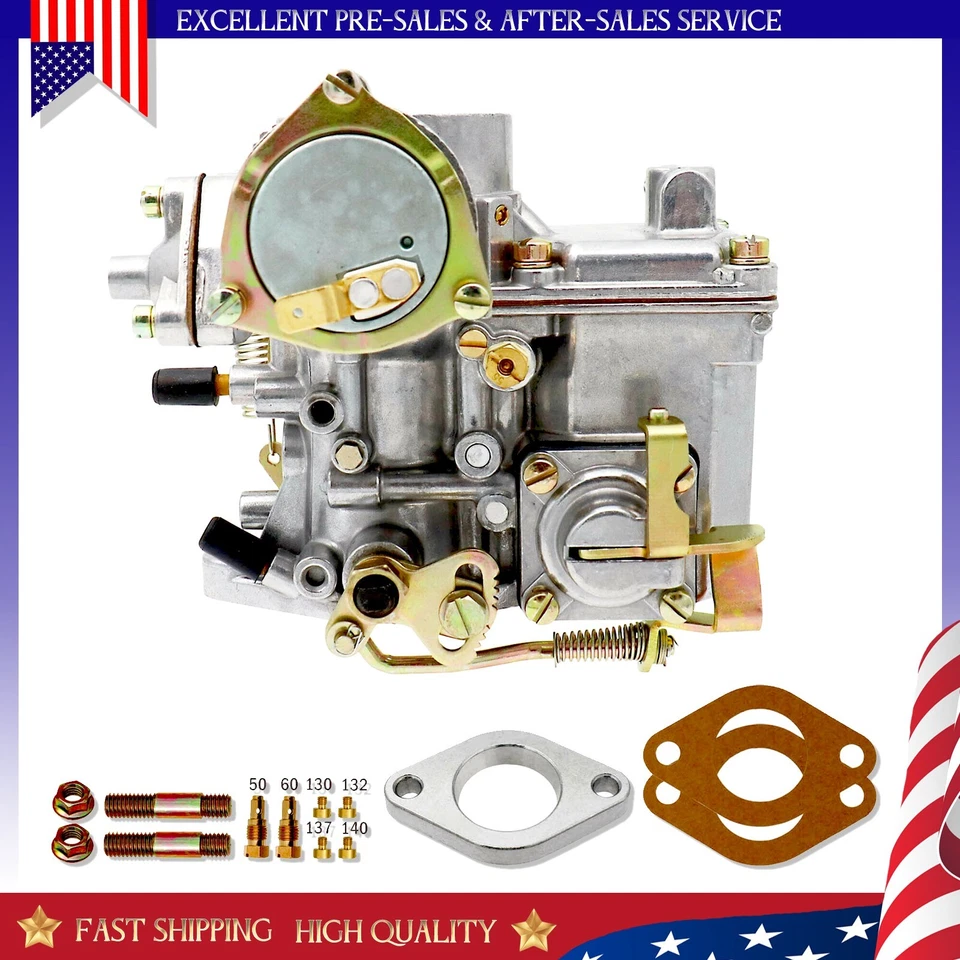 113129031K Carburetor For VW Beetles 1971-1979 Dual Port 1600cc 12V 37 Pict-3 - Изображение 2 из 4