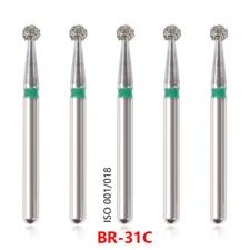 50pcs Dental Diamond Burs Ball Round BR-31C For High Speed Handpiece 5 pcs/pack