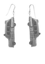 refA12 Caddy Ambulance 1950's classic car 925 hook drop sterling silver earrings