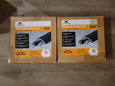 Floor Cable Cover - 10 Ft Black Duct Cord Protector Covers Cables