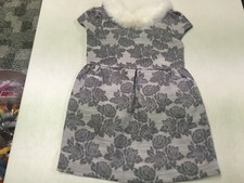 JANIE AND JACK CLASSY PIROUETTE PETALS FAUX FUR EMBOSSED DRESS GIRLS 3