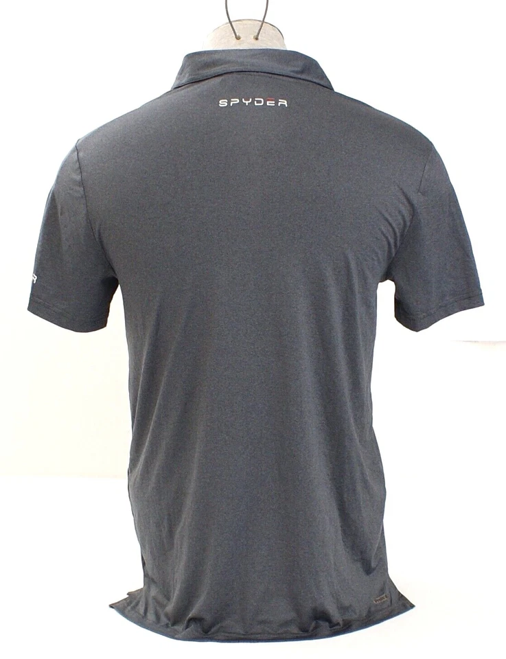 Polo Spyder Active y Negro Gris Manga Corta Para Hombre M Nuevo Con Etiquetas Foto 4 de 4