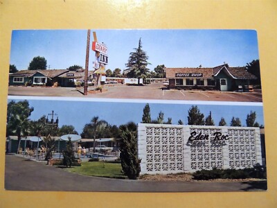 Eden Roc Inn Motel & Coffee Shop Bakersfield California vintage postcard 