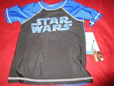 Boys Star Wars: The Force Awakens Rash Guard Swim Shirt Swimwear Blue XS