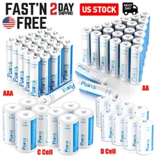 POWXS 1.2V AAA AA Rechargeable Batteries NI-MH AA AAA Battery Lot + Box
