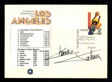 Olympische Sommerspiele 1984 2 x Original Signiert Schwimmen # BC G 31177