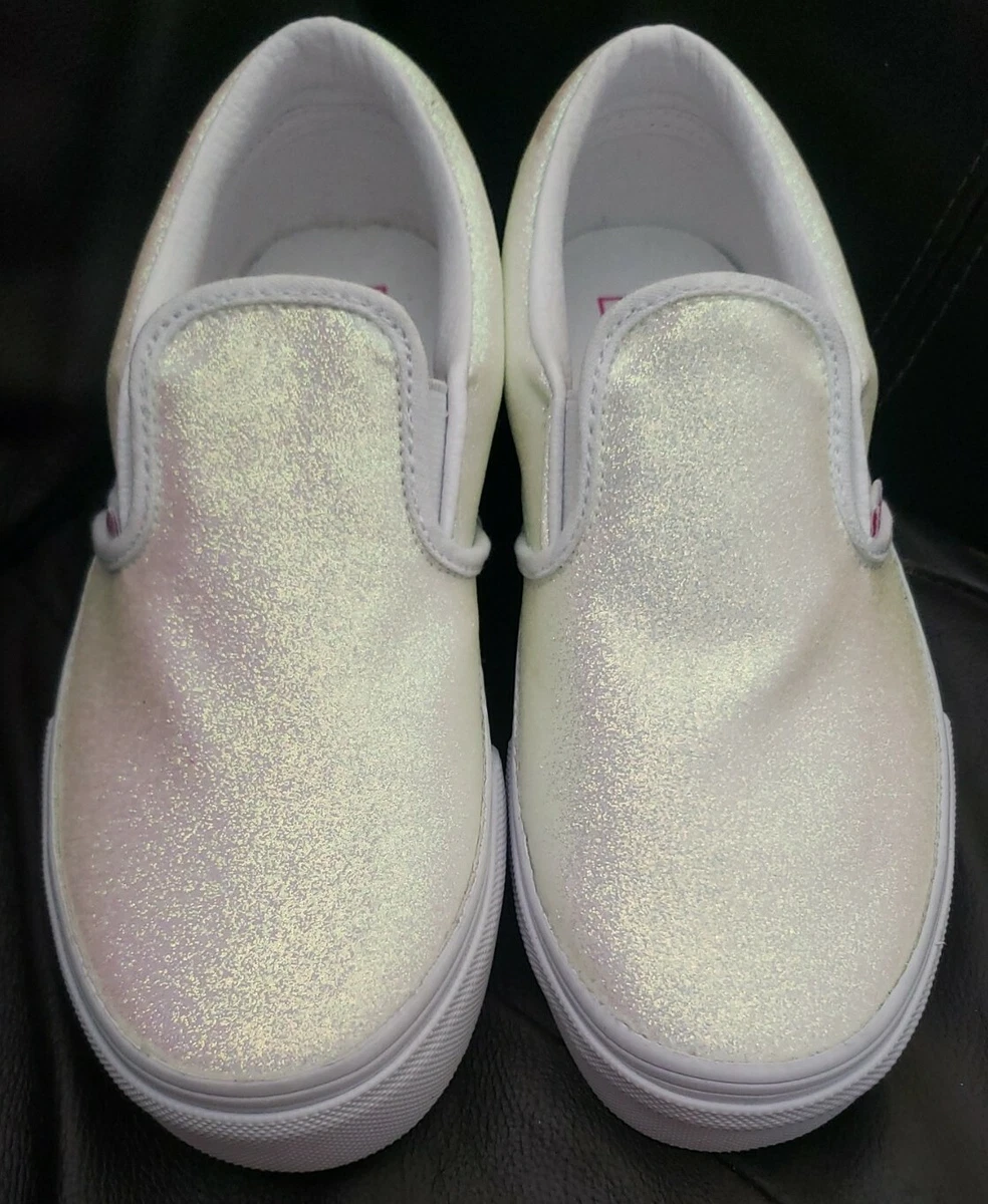 White sparkly vans 2025