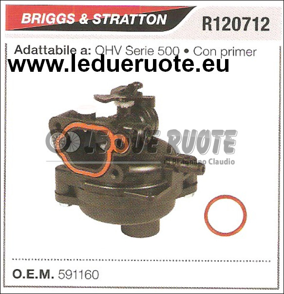 Carburatore OEM 591160 per Motori Verticali Briggs & Stratton 500