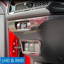 Carbon Fiber Interior Dashboard Switch Cover Trim For 2022-2025 Honda Civic 11th