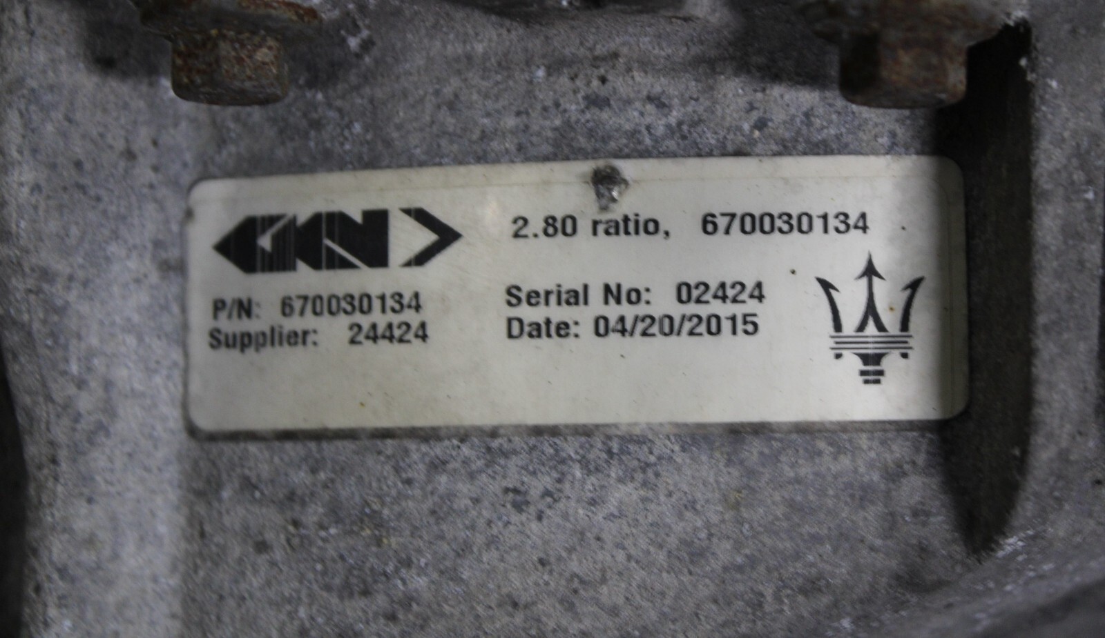 2014 - 2024 MASERATI GHIBLI AWD REAR DIFFERENTIAL AXLE CARRIER OEM -2.80-