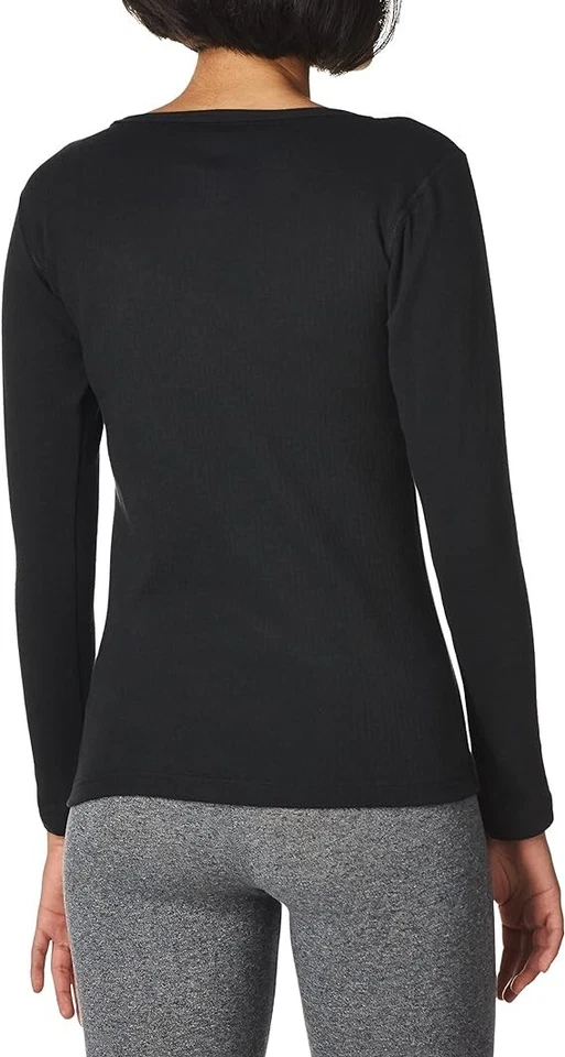 NWT Champion Duofold Women Midweight Wicking Thermal Shirt Black Sz L $30 FLB182 - Image 2 of 3