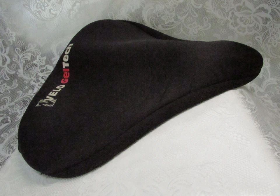 CUBIERTA DE ASIENTO de sillín de bicicleta Velo GelTech usada utiliza banda de lazo ajustable para fijar Foto 3 de 4