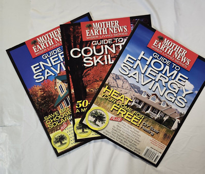 Lot of 3 MOTHER EARTH NEWS Magazines~ Wiser Living Series / Country Skills NEW